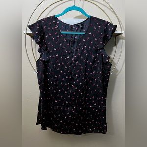 Flamingo short sleeve top open neckline XL